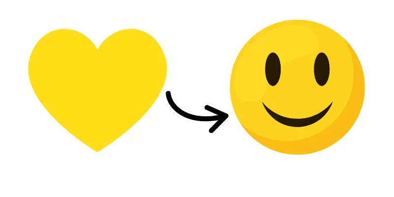 Yellow Hear Snapchat & Smiley Snapchat Emoji