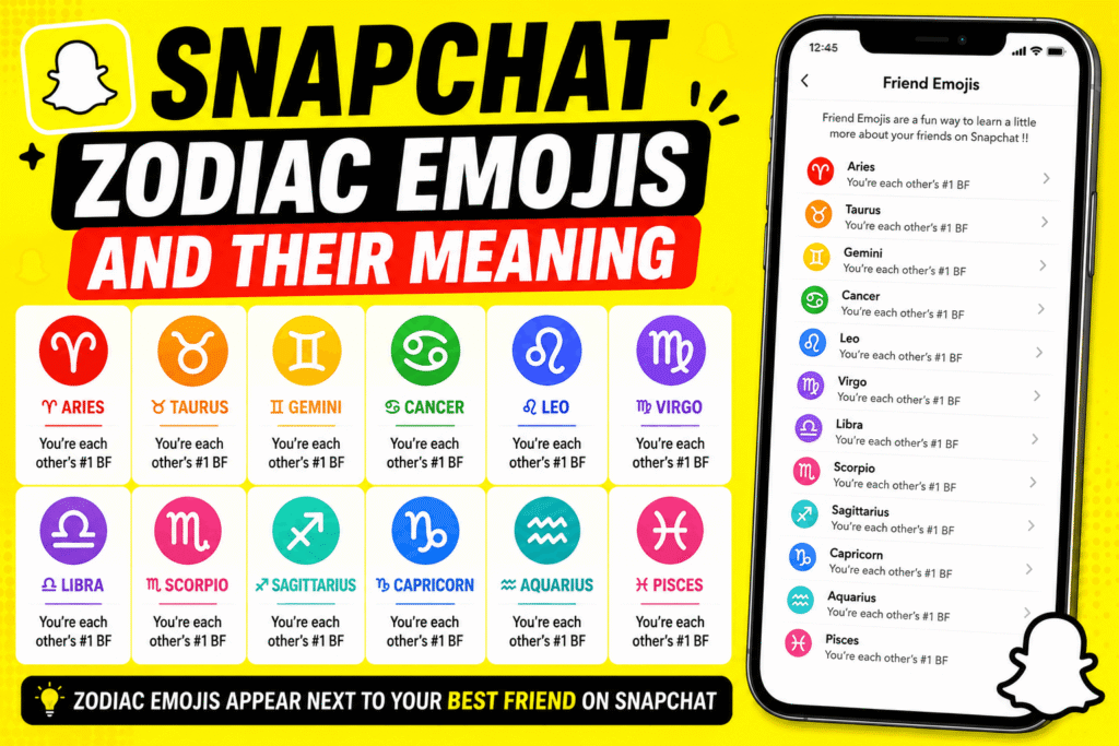 Snapchat Zodiac Emojis and Their Meaning ♈️ ♉️ ♊️