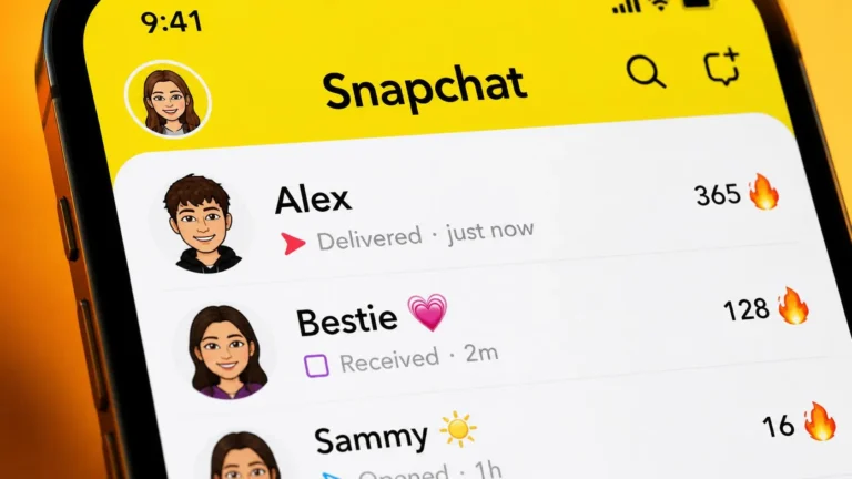 Snapchat streak fire emoji on chat screen